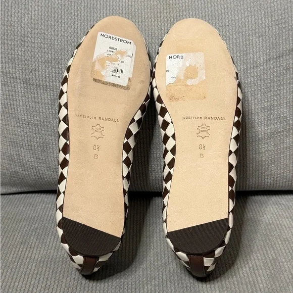 Loeffler Randall Leonie Chocolate/Cream Woven Ballet Flat - Picture 9 of 11